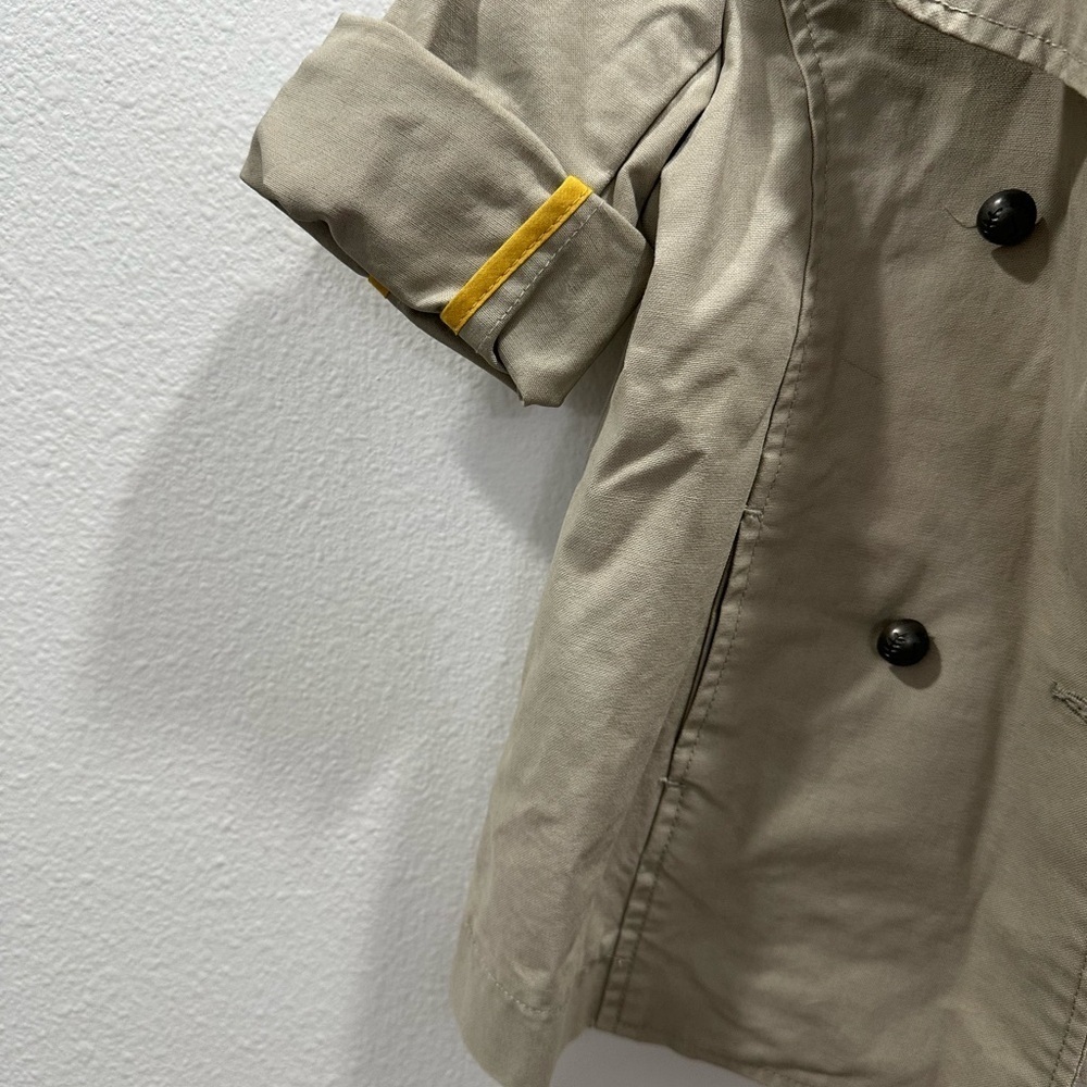 Jacadi Paris tan girls trench coat fleece liner Kids Double-Breasted Jacket - Picture 2 of 10